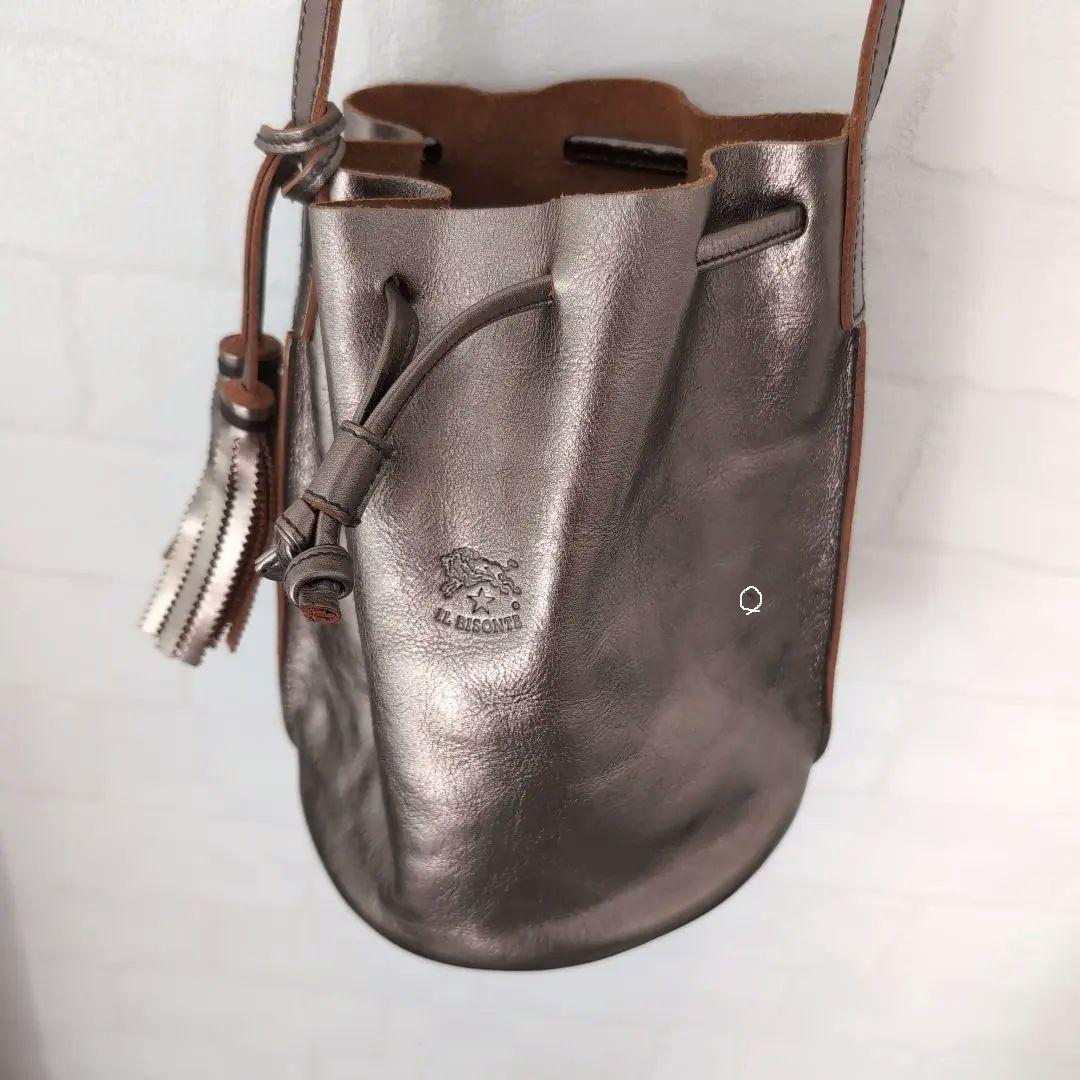 IL BISONTE バケツ型ショルダーバッグ ゴールド