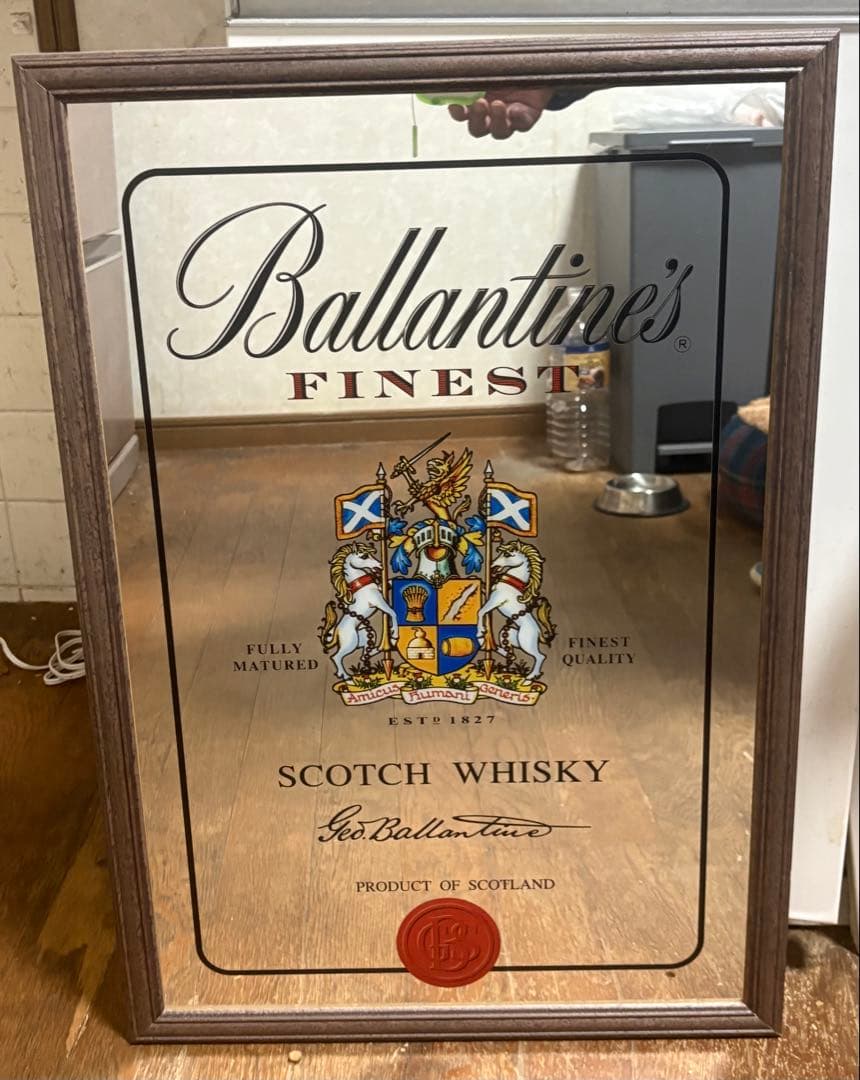 パブミラーBallantine's フレーム付きミラー バランタイン パブミラー