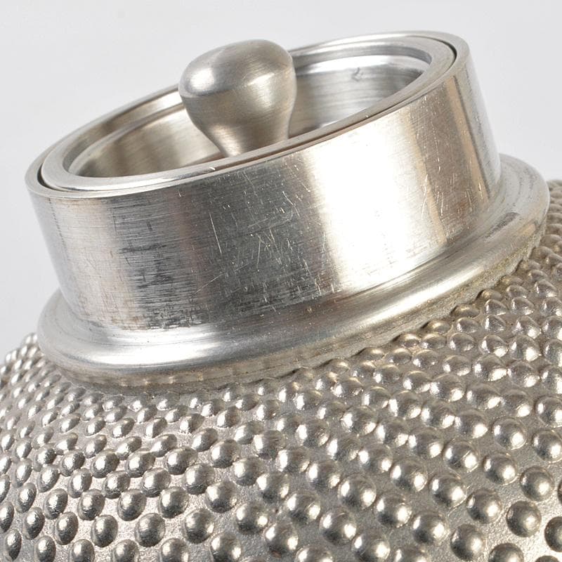 煎茶道具 景翠造 本錫 茶壷 棗霰 約433g 共箱 M