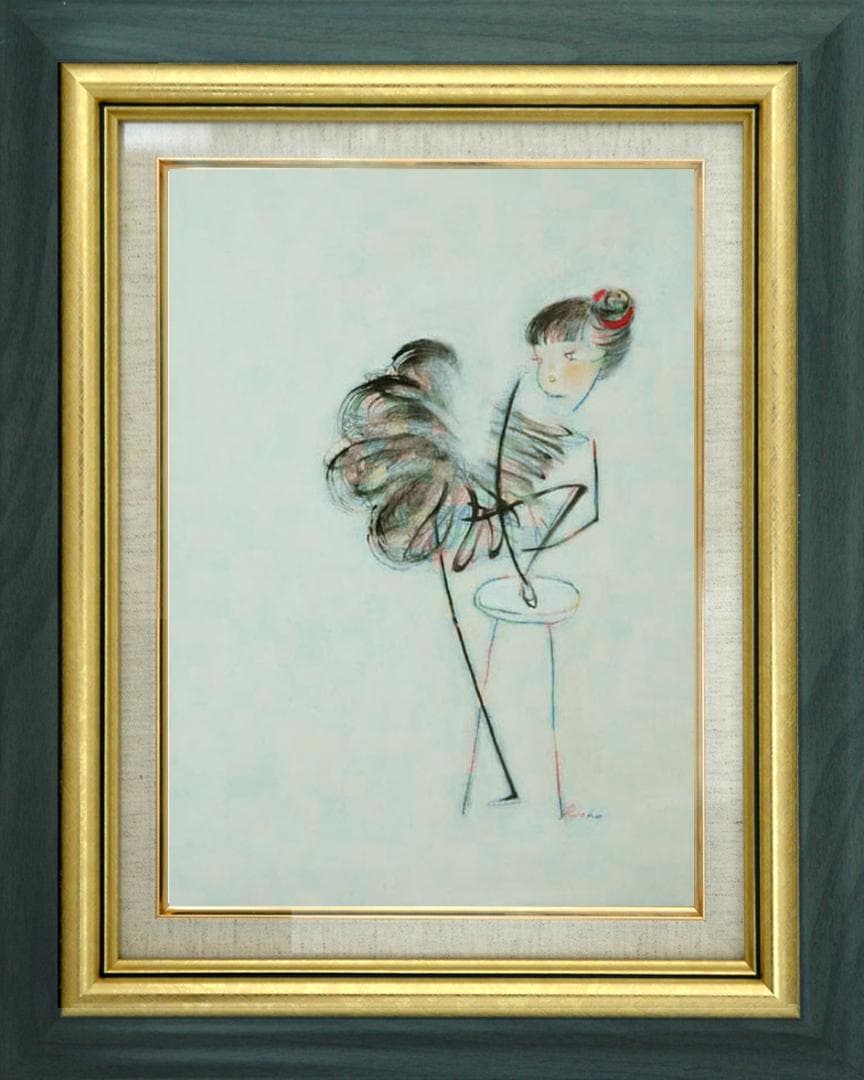 油絵 絵 絵画 インテリア F4-040414 人物 可愛い女の子 バレエ