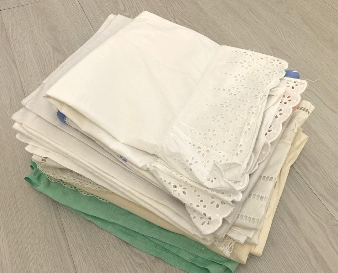 フランス リネン ベビーシーツ＆ピローケース アンティーク