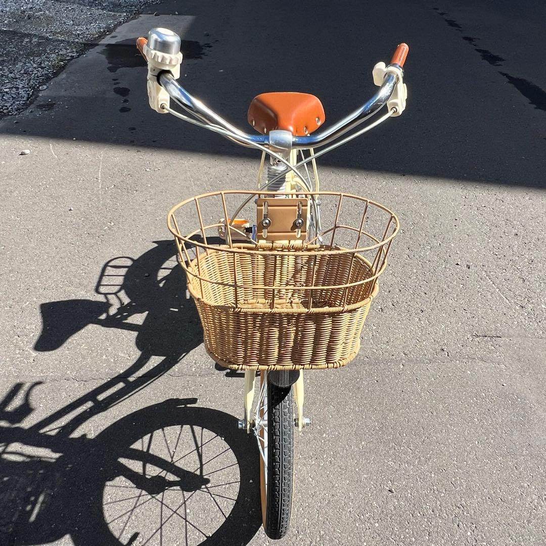 HACCHI 幼児用自転車 クリーム色 前カゴ付き