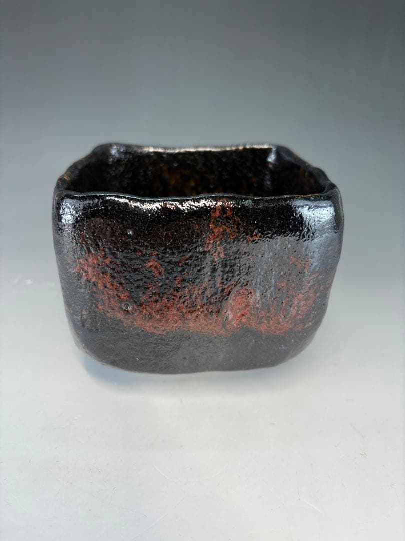 中古品】吉村楽入造 黒楽茶碗（共箱）USED〈税込•送料込〉