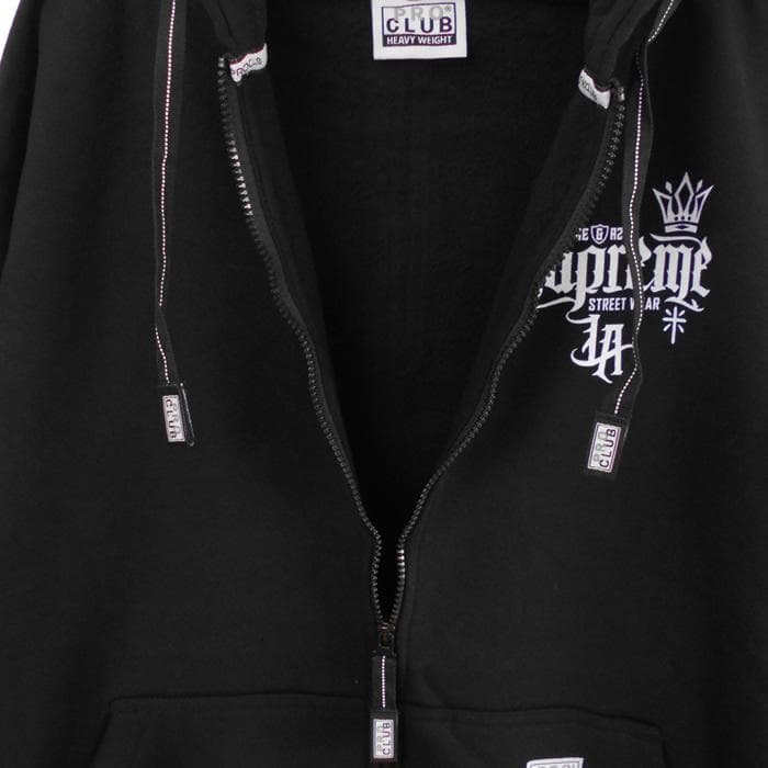 PRO CLUB ジップパーカー【L】 FELIX オールディーズ チカーノ 黒