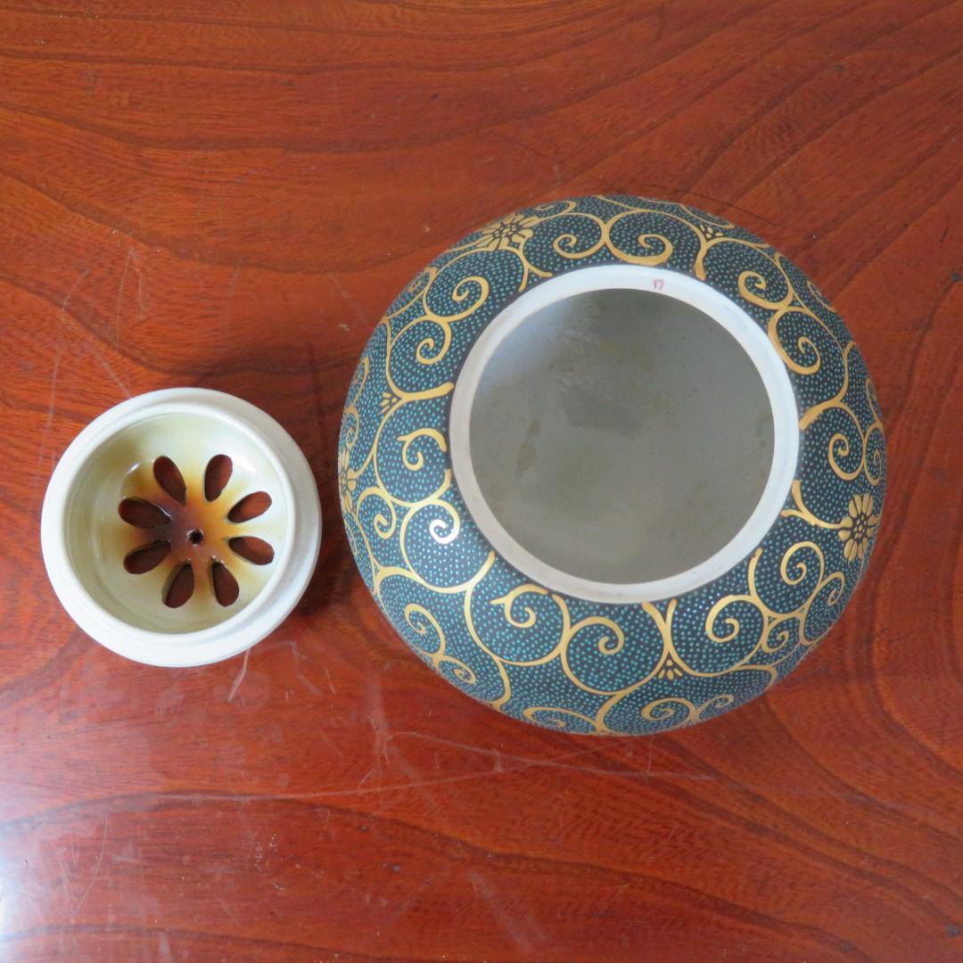 香炉 九谷 竹隆 青粒唐草 使用感あり 傷なし 茶道具 香道 - メルカリ