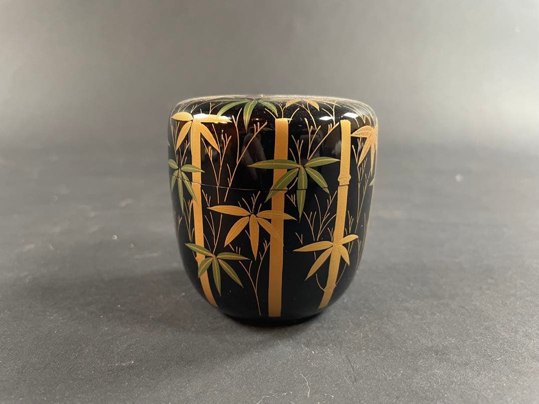 12 佐々木麗峰 蒔絵 総竹林 棗 ナツメ 共箱 漆器