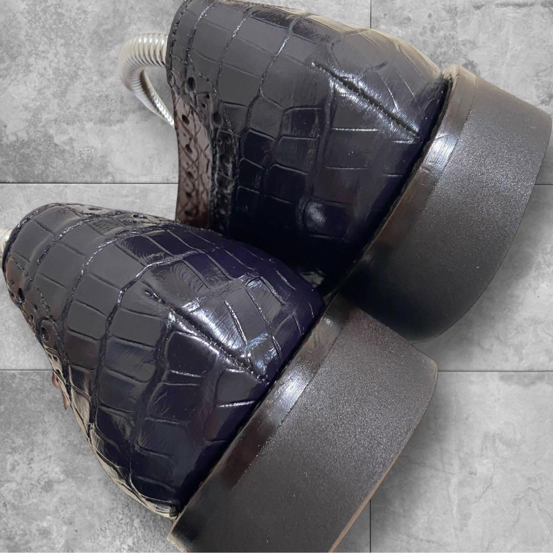 値下げ依頼品 オーダーメイド リアルクロコダイルレザー ビブラム ドレスシューズ