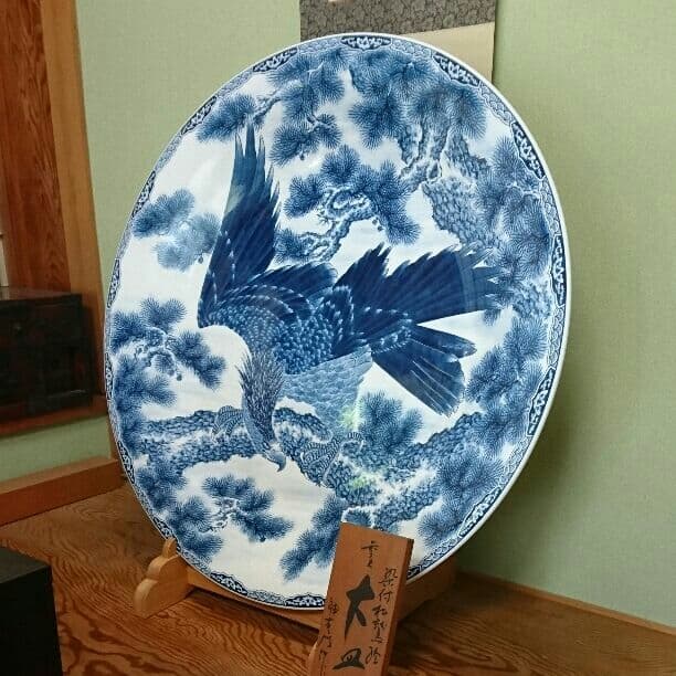 有田焼染付、3尺大皿、神右衛門作