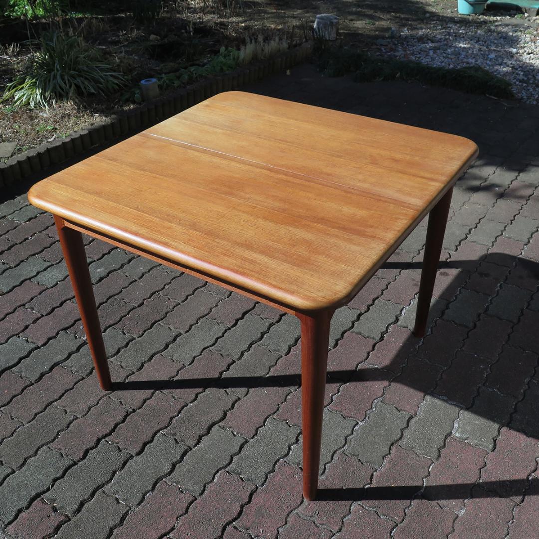 y*1様 北欧 ヴィンテージ チーク無垢天板 エクステンション拡張 ダイニングテ