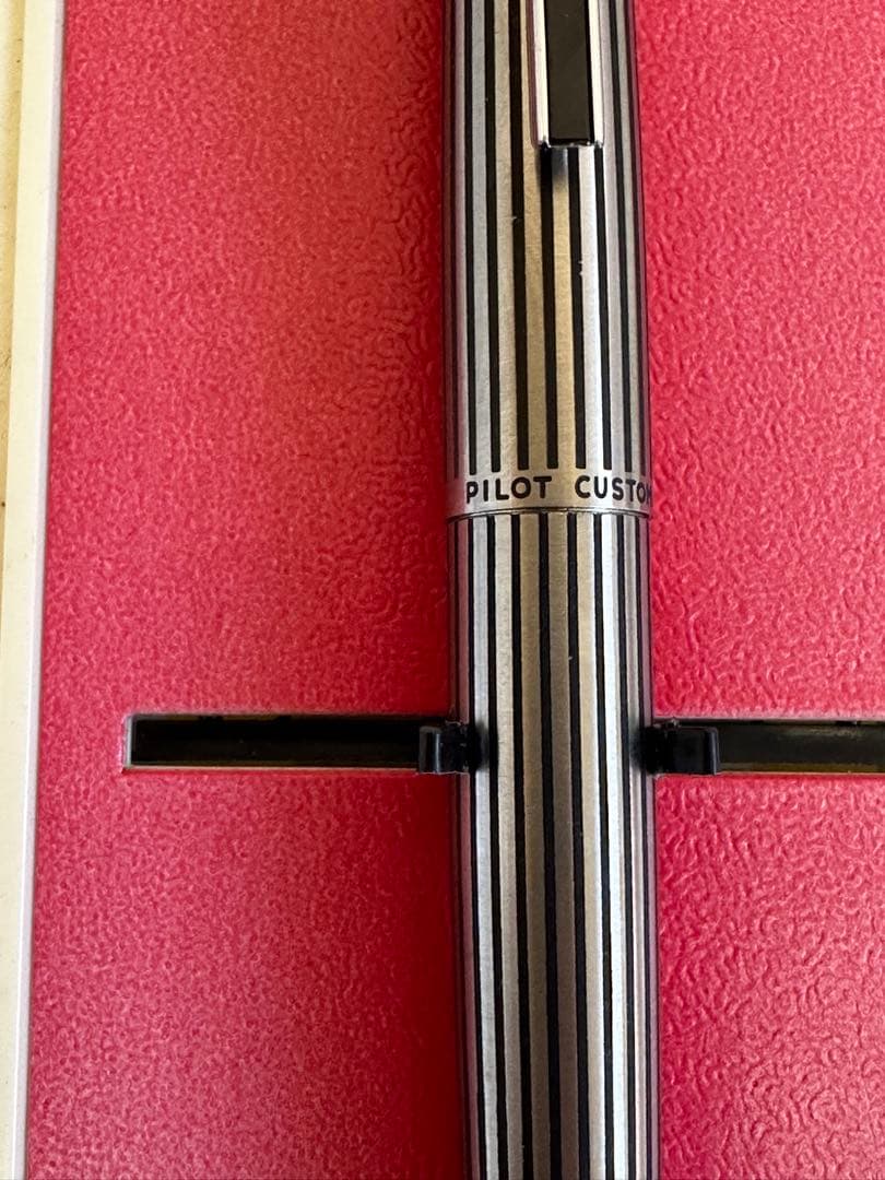 PILOT 万年筆 18K-WG ケース付き カスタム　ストライプ