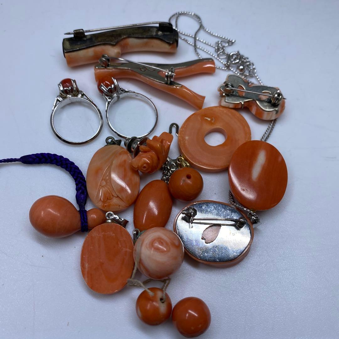 本赤珊瑚 丸玉、大玉アクセサリー、指輪 83g 東Y7-0217☆2Fトヒサ