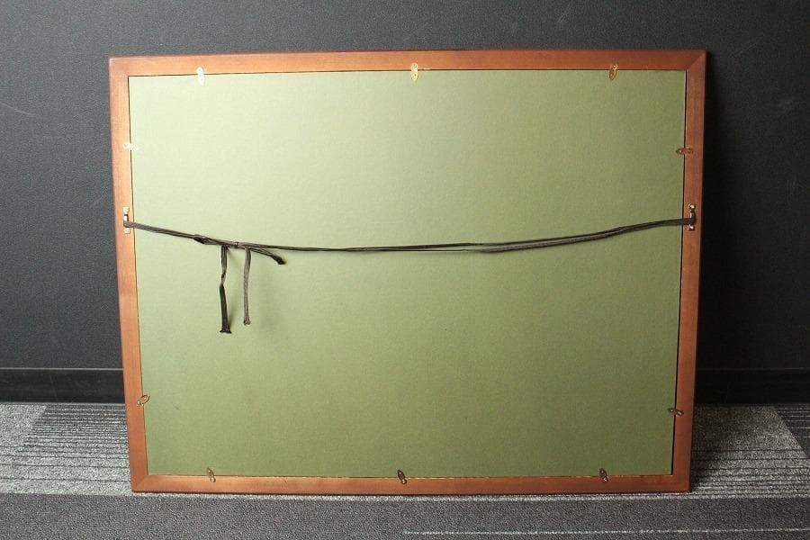 古裂 太子間道 赤地広東綿 額装 西陣 呉服屋蔵 K LC930 日本