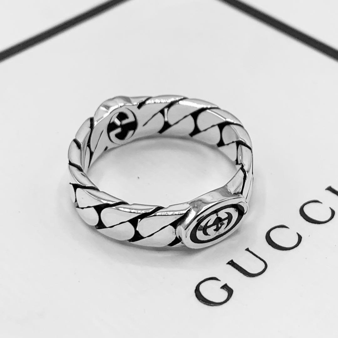 【美品/現行/希少サイズ】GUCCI リング　インターロッキング 喜平　24号