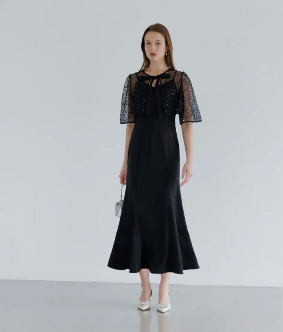 LEJA エレガント ブラック パーティードレス