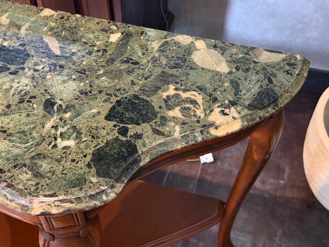 大理石 コンソール ワイドテーブル 猫脚 クラシック 木彫 ヨーロピアン nG