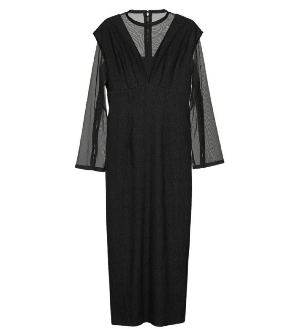 ANDRESD ／ アンドレスド　V line jacquard dress