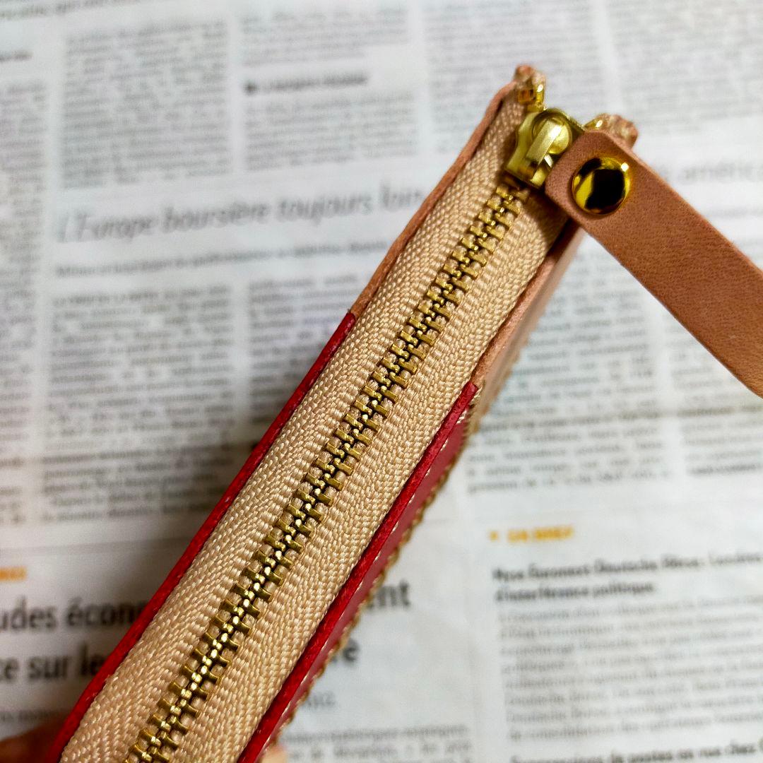 栃木レザー　L字ファスナーウォレット　コンパクト