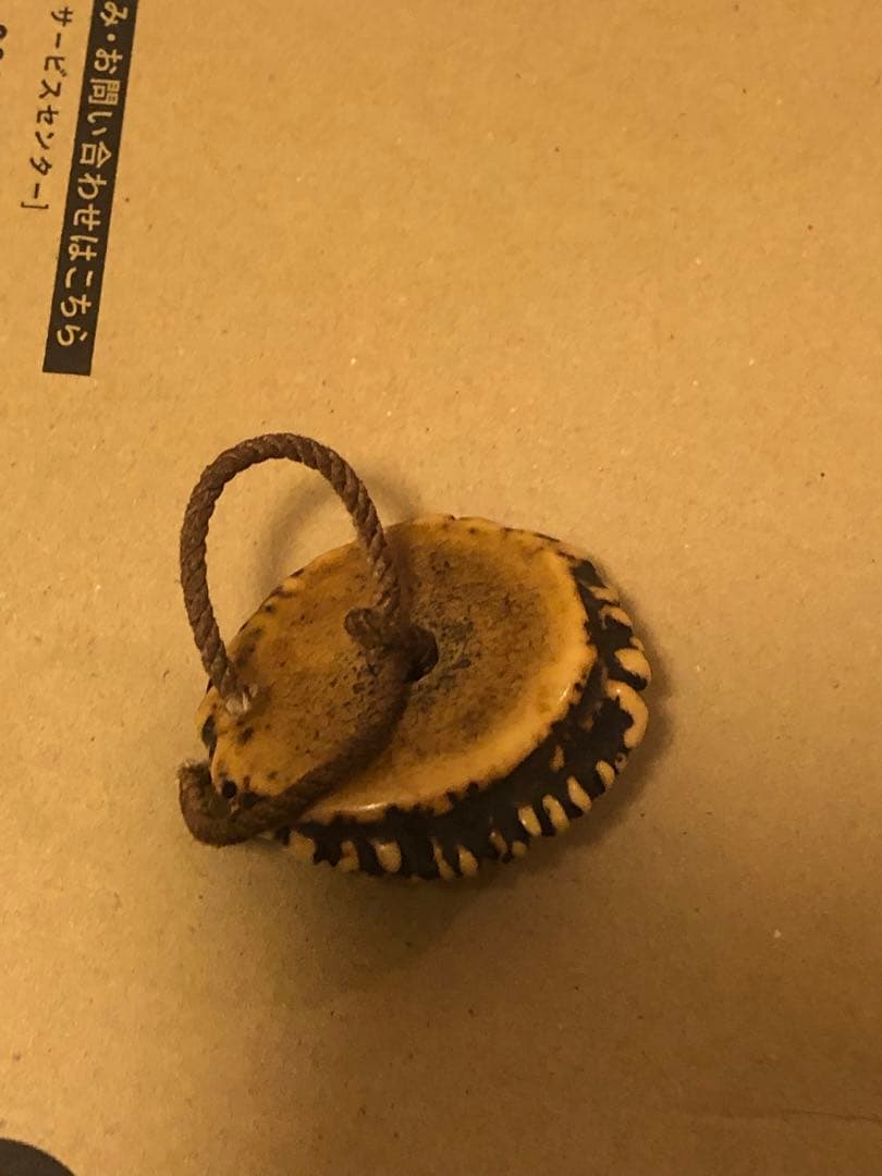 鹿角 古い根付 レトロ 骨董品 鹿角茸差し根付 古根付 鹿角彫刻根付 時代物