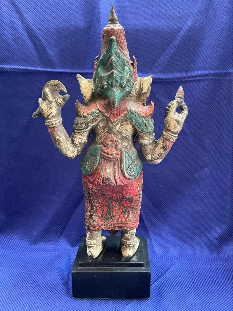 大判 ガネーシャ像 風水置物 ブロンズ 真鍮 アンティーク 商売繫盛 守り神