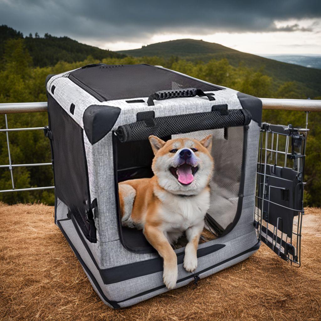 ☆持ち手付き 犬猫兼用 折りたたみ簡単 ペットキャリ ハウス