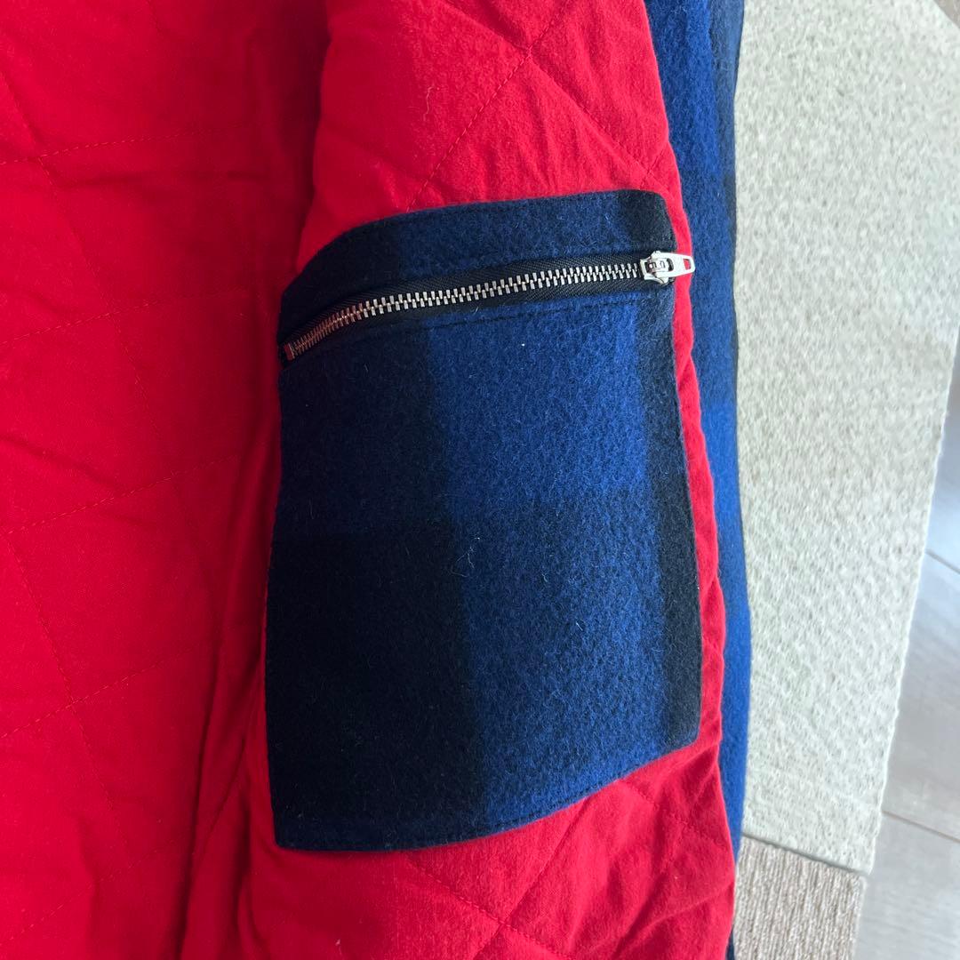 断*)様 Supreme 青・黒チェック クルーザージャケット L