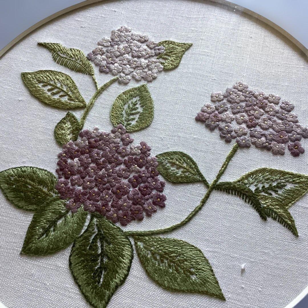 紫陽花 刺繍 額装