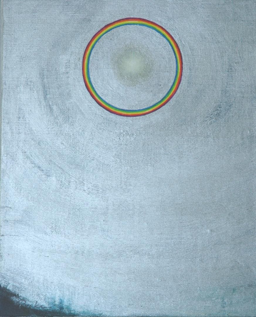 油絵 菅家令子 絵 絵画インテリア額付(黒) 油絵 F3-S72023 風景祈り