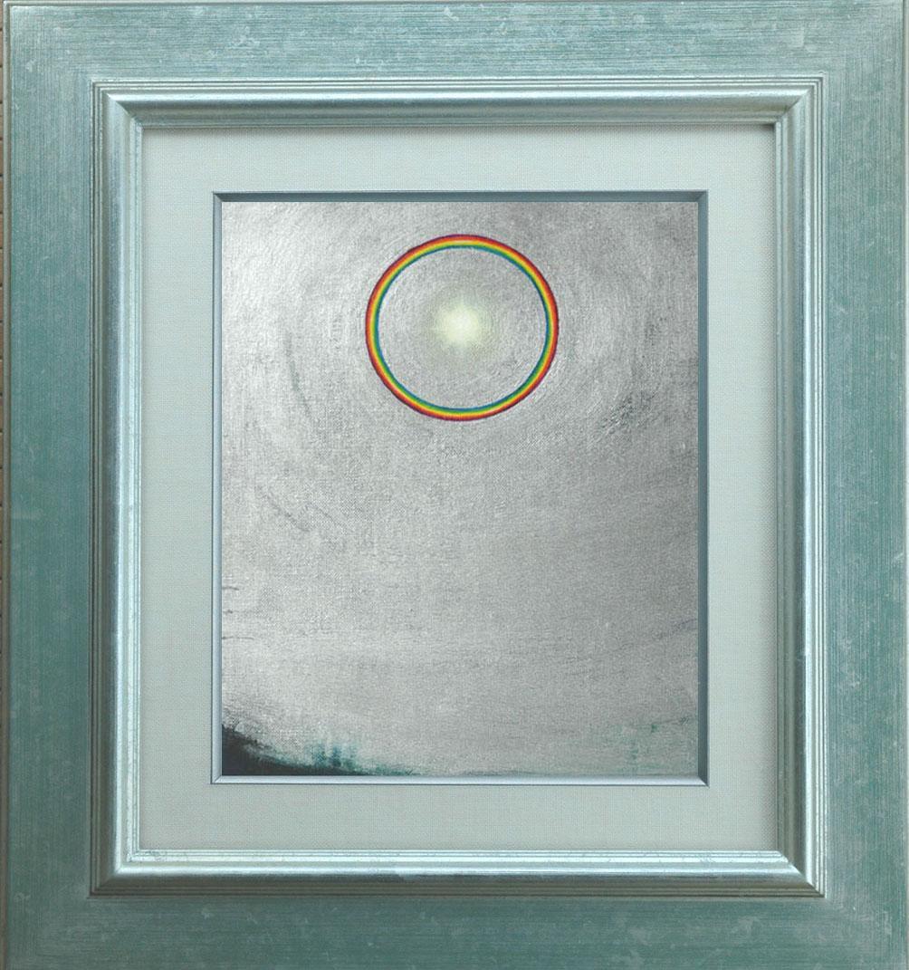 油絵 菅家令子 絵 絵画インテリア額付(黒) 油絵 F3-S72023 風景祈り