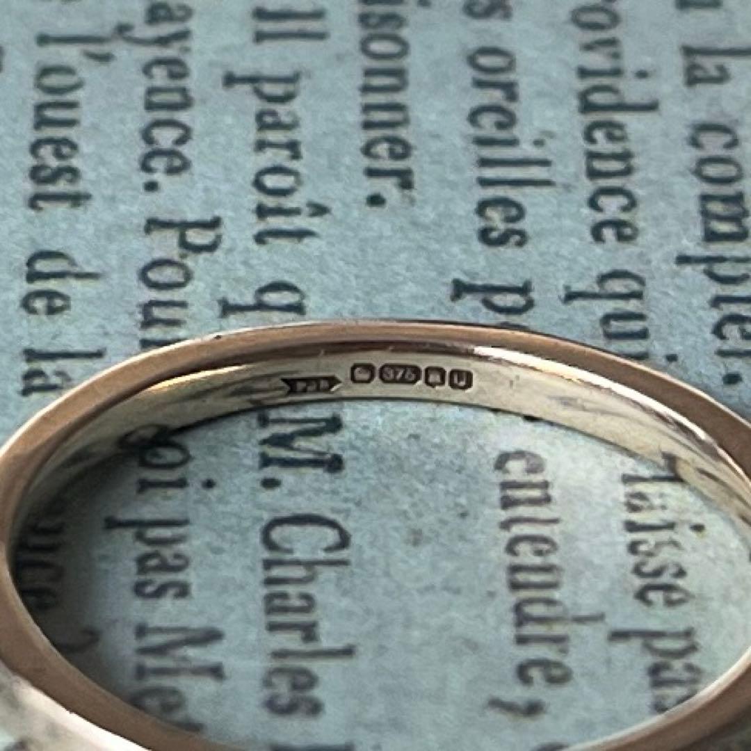 英国　イギリス　ヴィンテージ　9k 9金　バンドリング