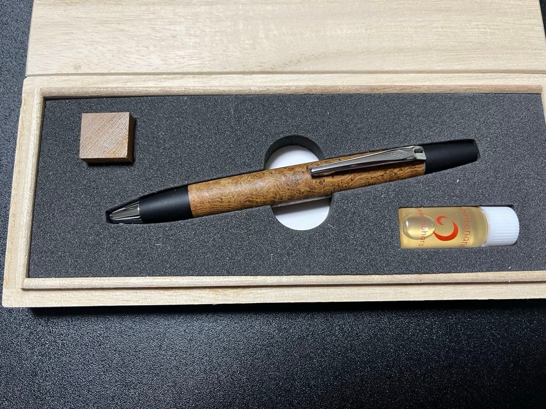 美品・付属品完備】野原工芸 チーク瘤 ロータリーボールペン