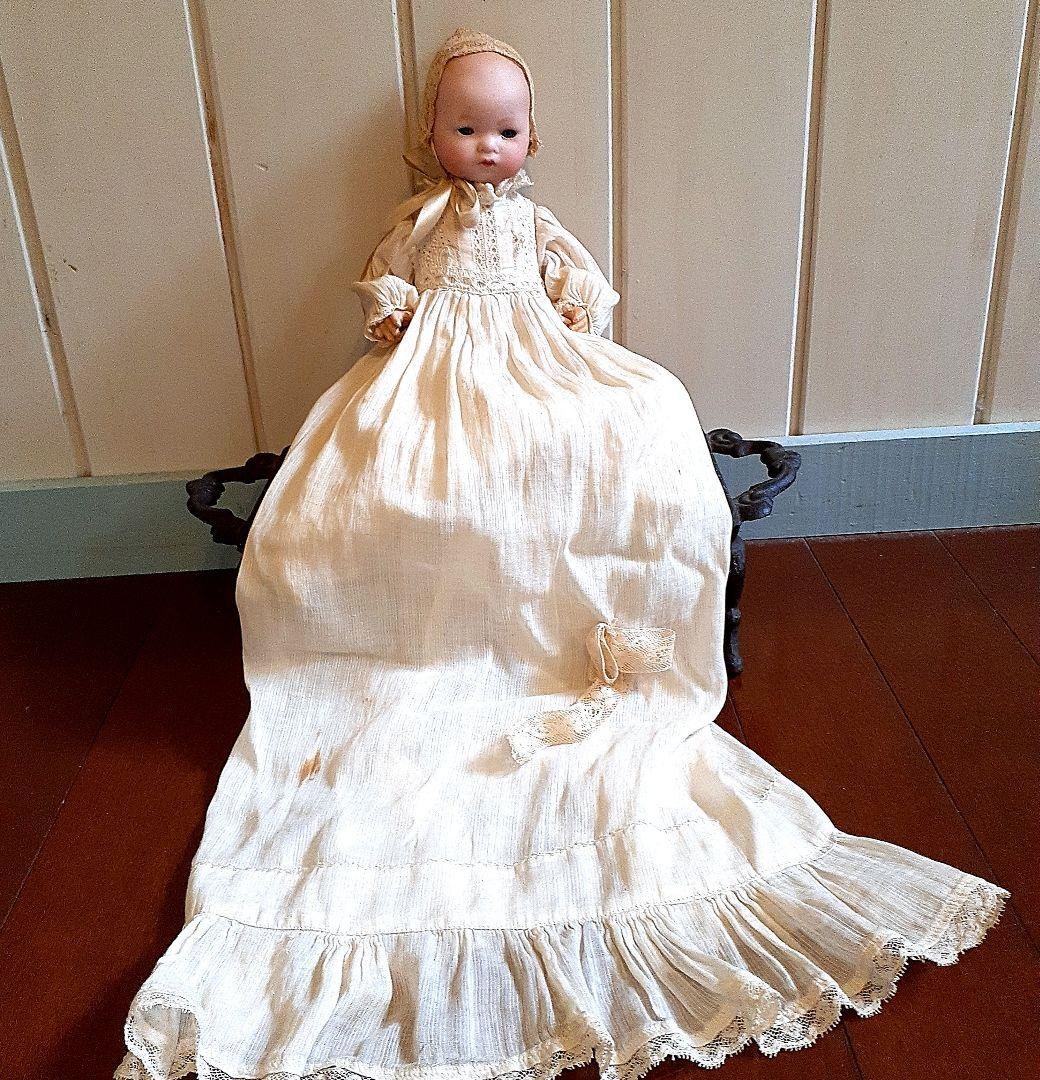 ⭐可愛いです！！目を閉じる！アンティークビスクドール　クッション付き　18 ⭐可愛いです！！目を閉じる！アンティークビスクドール クッション付き 18