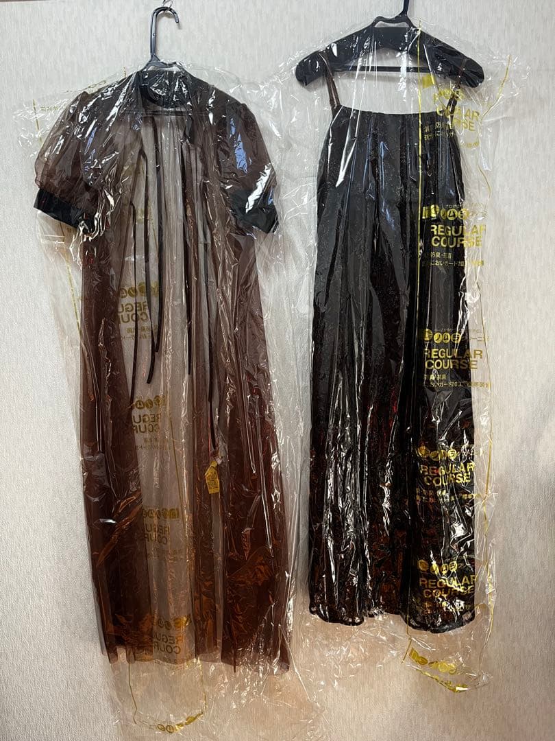 Kana チュールバックデザインリボンワンピ ラメレースキャミワンピ 2点