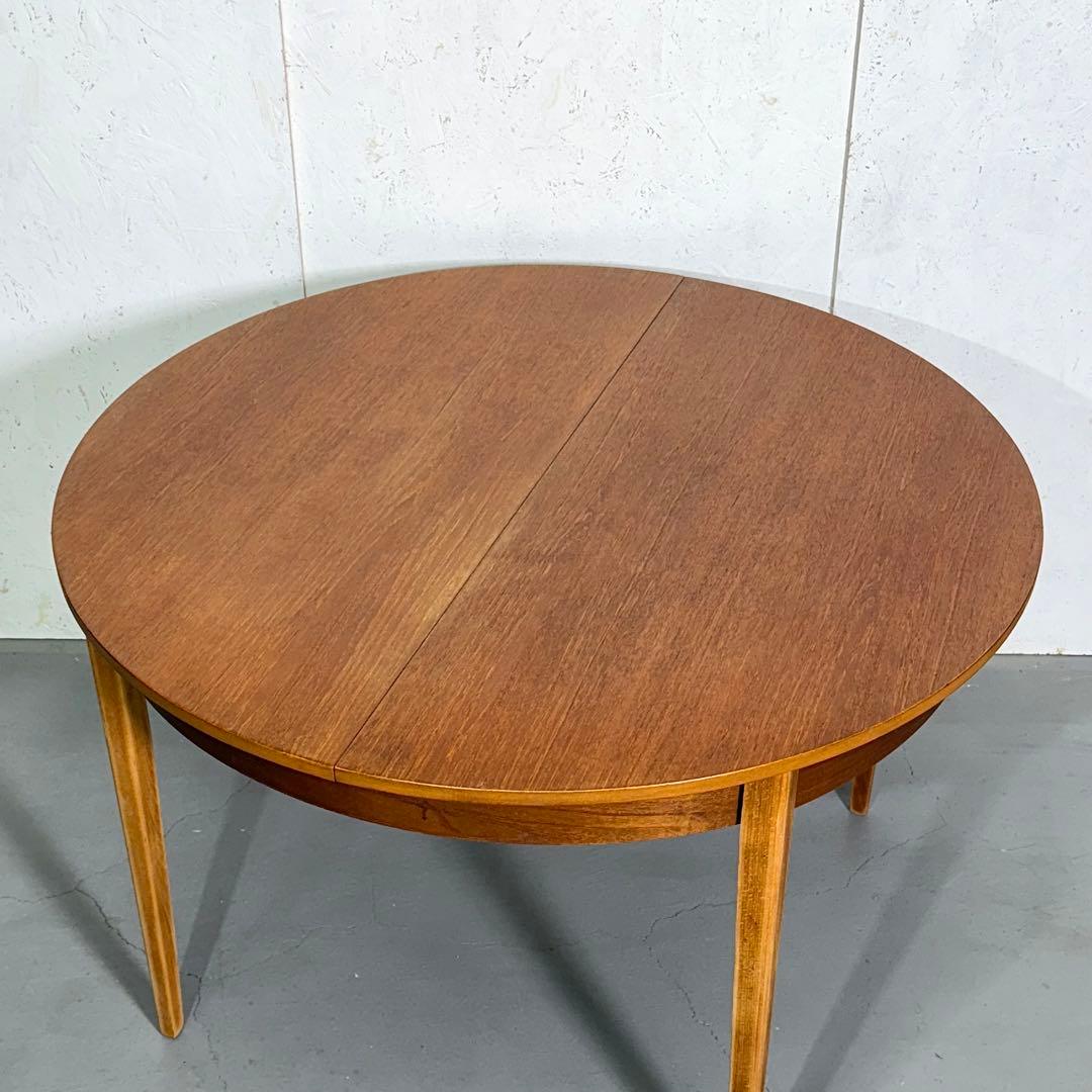 イギリスビンテージ チークラウンド エクステンションテーブル(302)