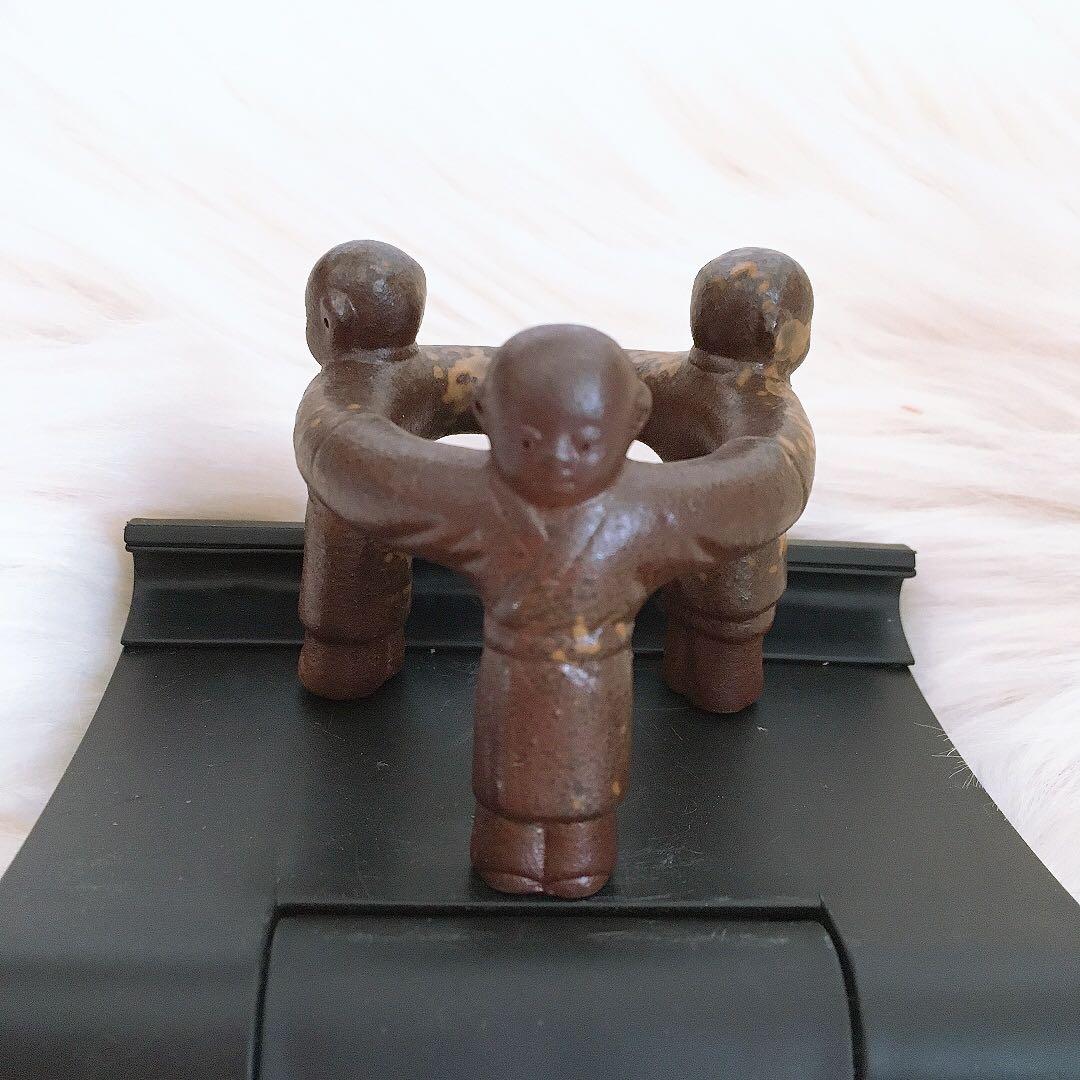 茶道具 蓋置 三人形蓋置 備前焼