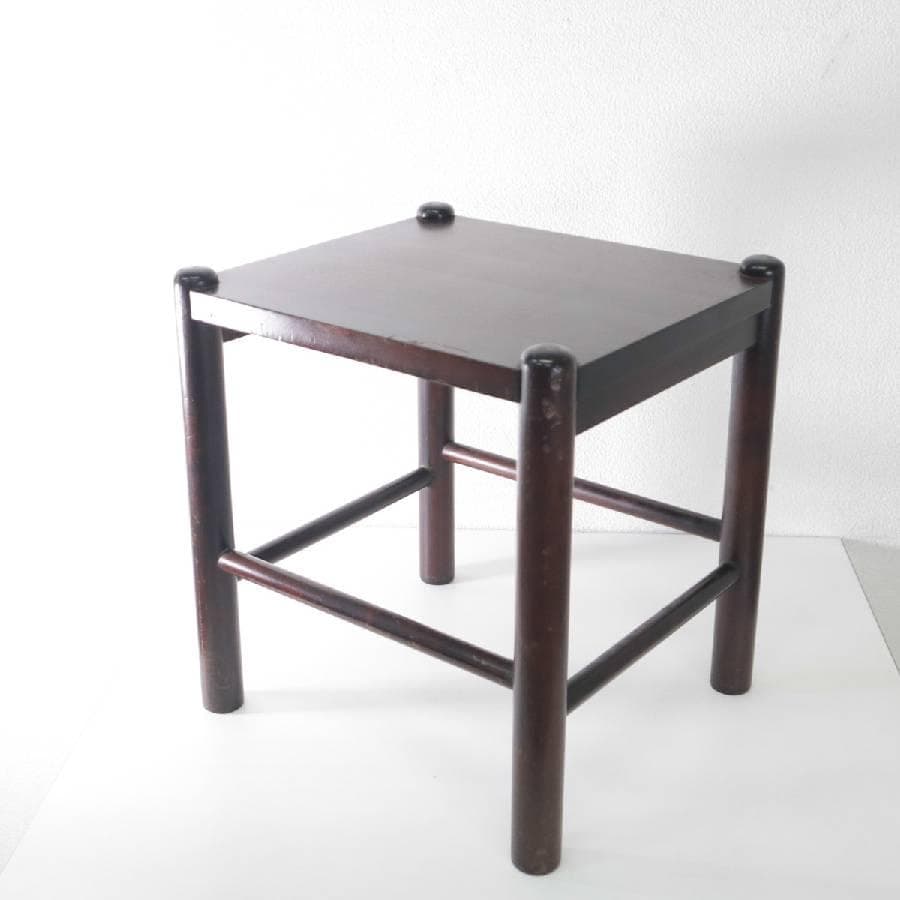 北海道民芸家具 ＃670 サイドテーブル スクエアスツール 花台 樺無垢材