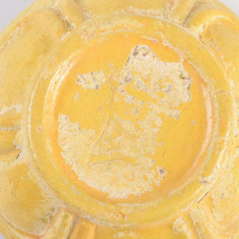 茶道具 永楽善五郎作 黄交趾 蕗の薹（フキノトウ）香合 共箱 C 9217