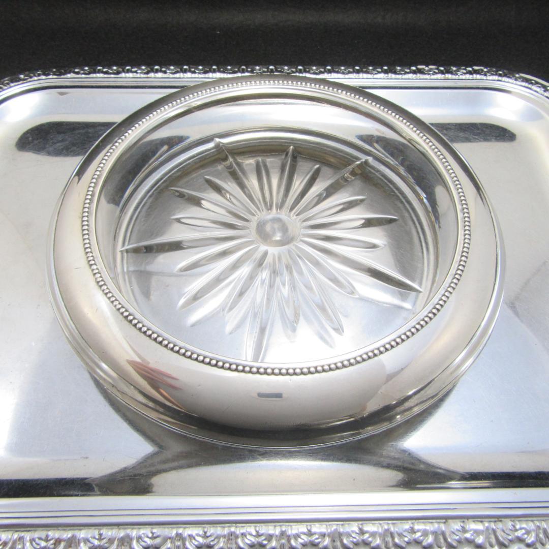 FRANK M. WHITING】 【純銀/ガラス】コースター 5個組