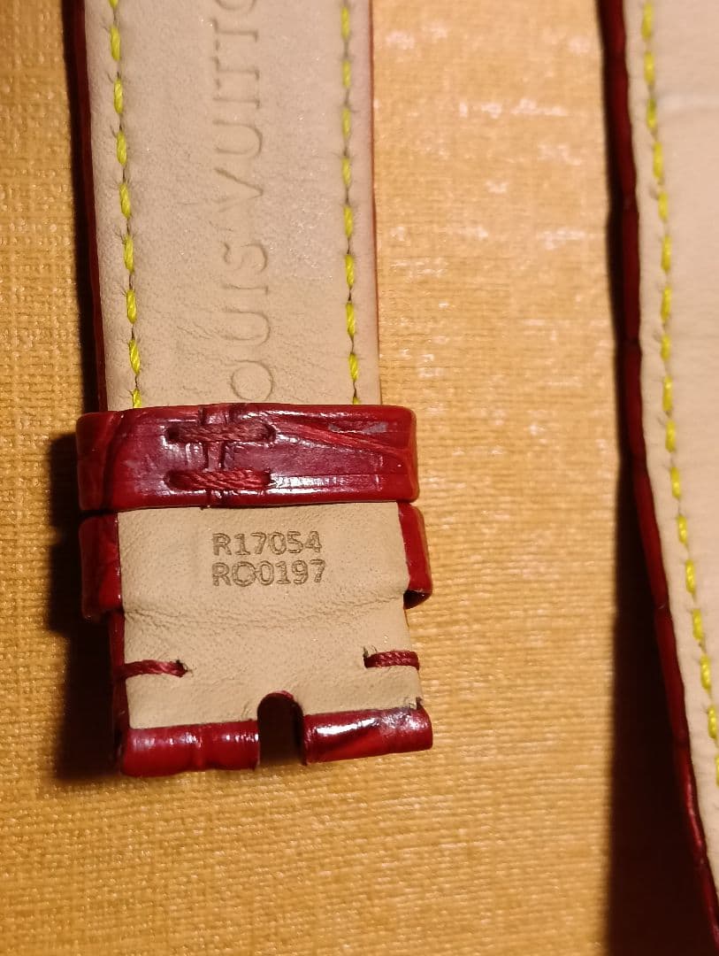 タンブール MM用 アリゲーター ストラップ ベルトM レッド レザー