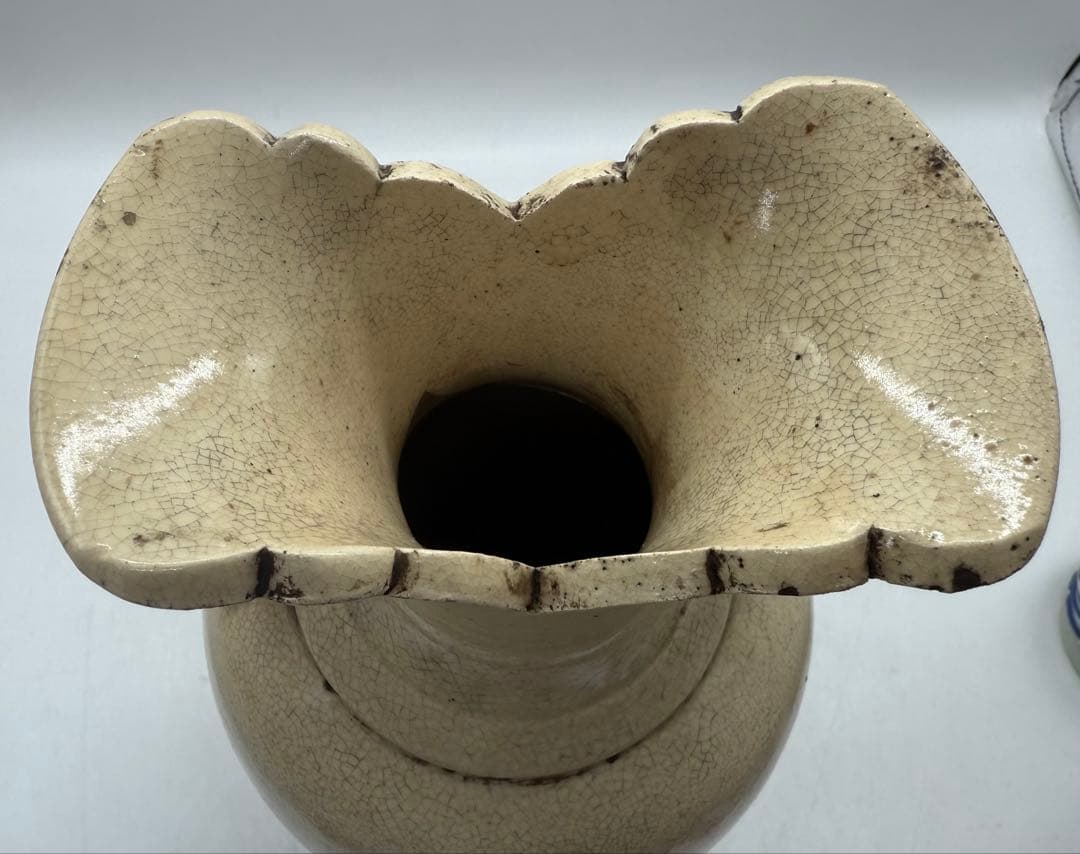 中国　清時代　白磁　雙耳瓶　送料込み251114