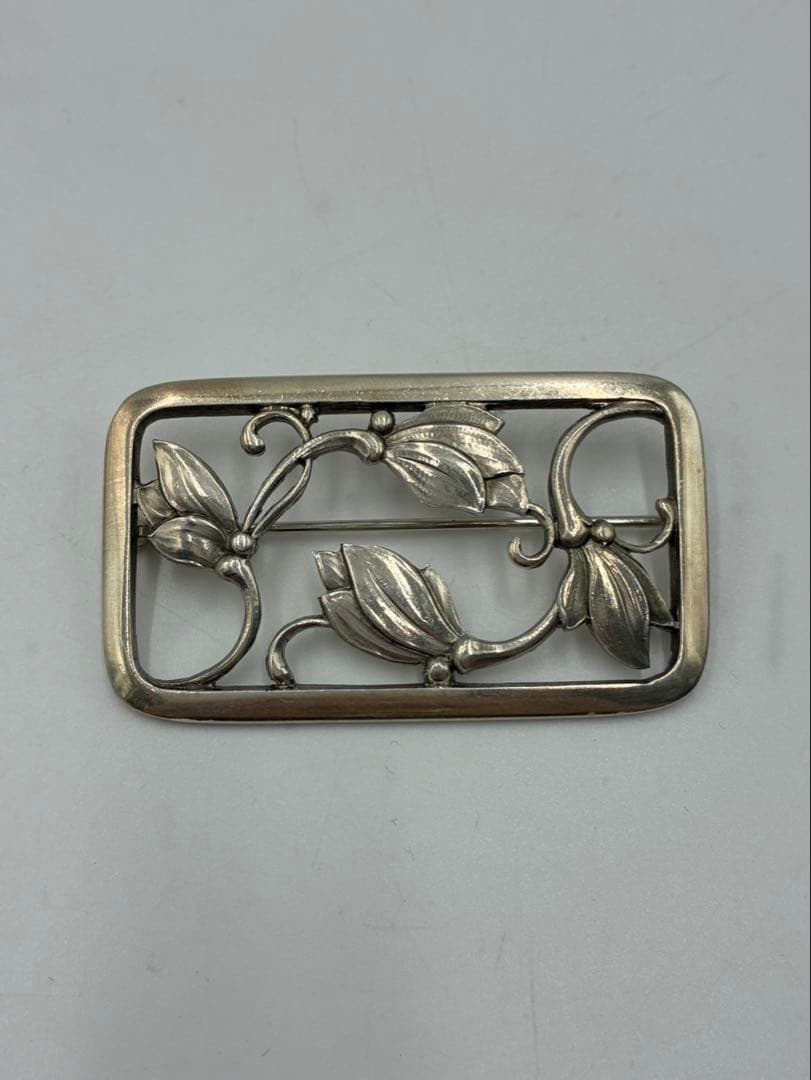 ジョージジェンセン ブローチ 295 フラワー ヴィンテージ リーフ