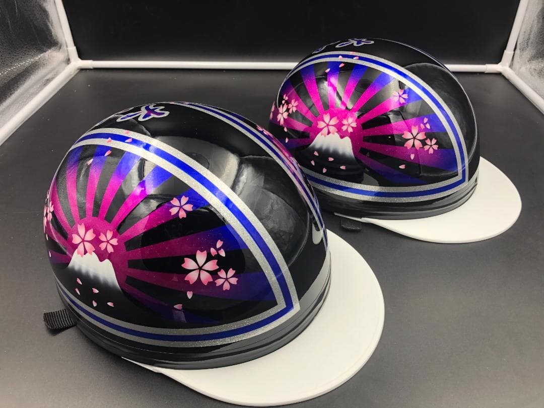 コルク半　カスタム　富士日章　マジック　ブラックピンクブルー　ラメ　桜　セット