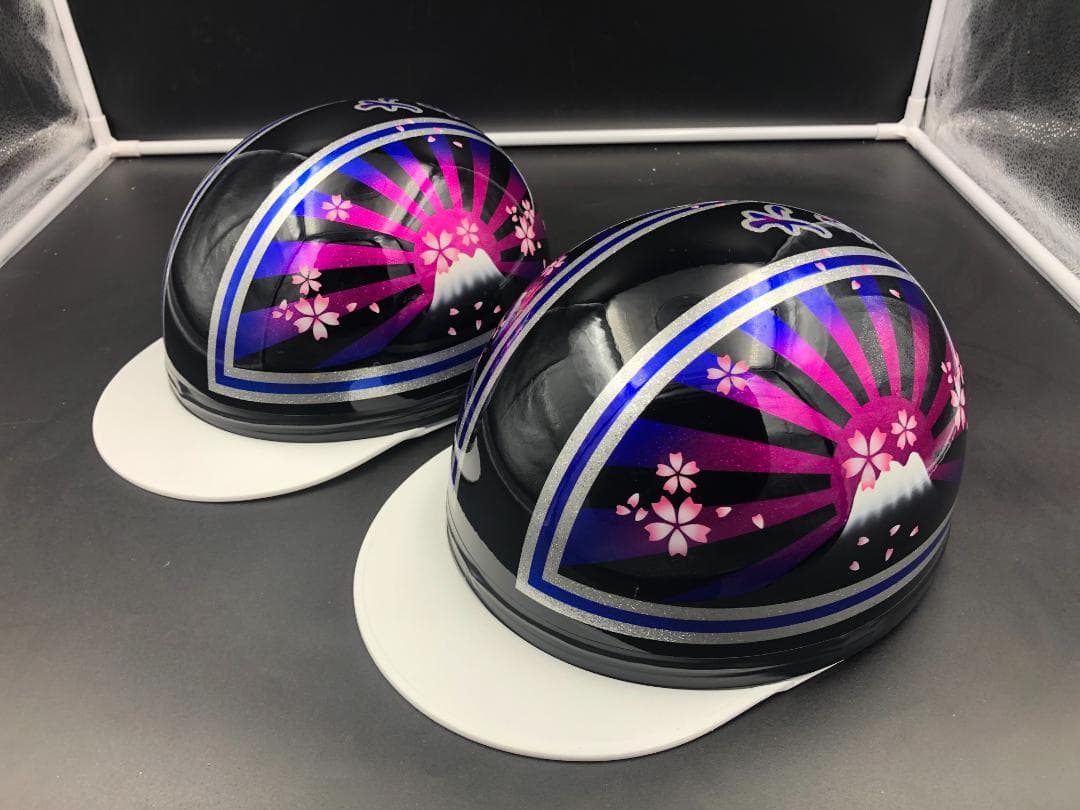 コルク半　カスタム　富士日章　マジック　ブラックピンクブルー　ラメ　桜　セット