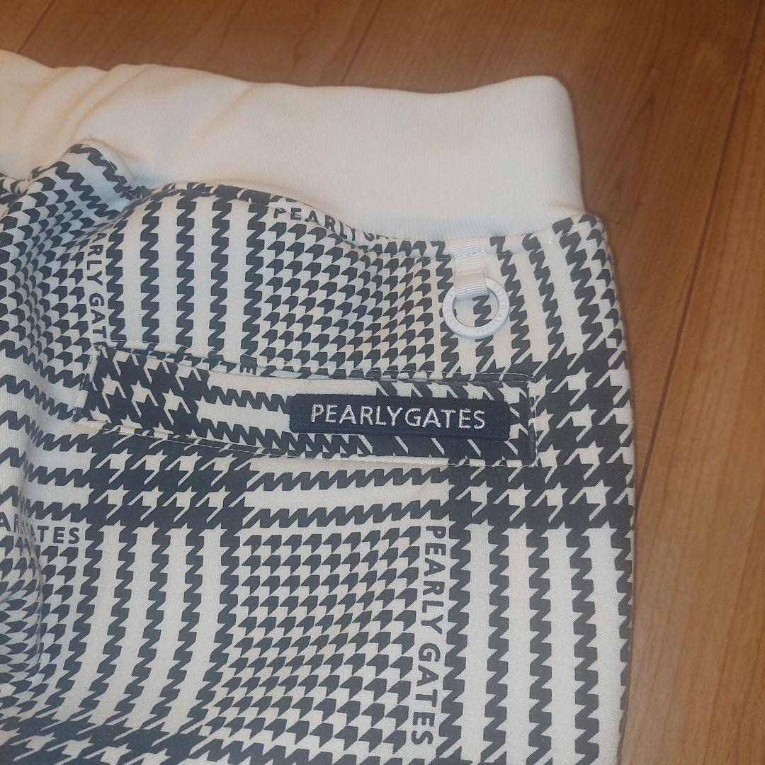 【美品】パーリーゲイツ　千鳥柄　パーカー　パンツ 上下セット チェック　白　黒