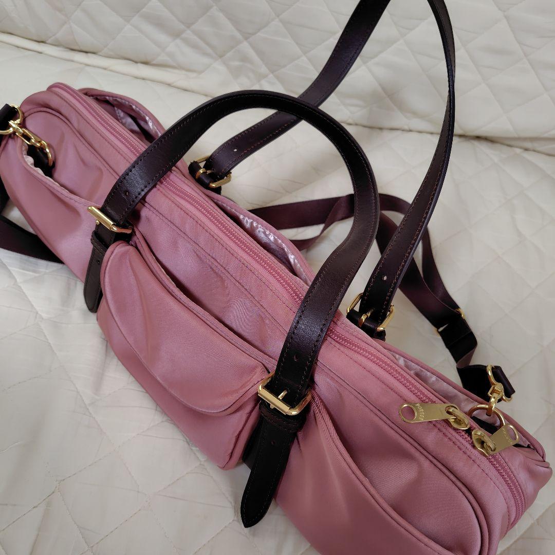 PORTER フルートケース ピンク ハンドバッグ ショルダーバッグ 2way
