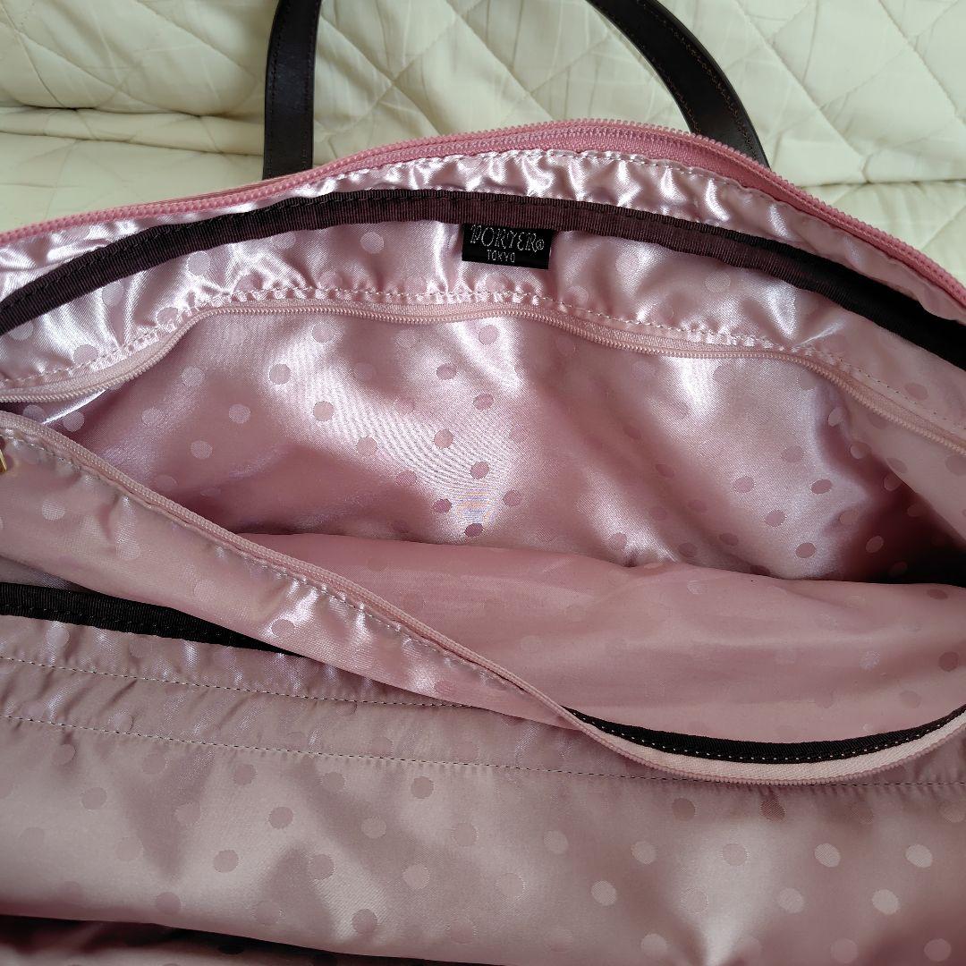 PORTER フルートケース ピンク ハンドバッグ ショルダーバッグ 2way