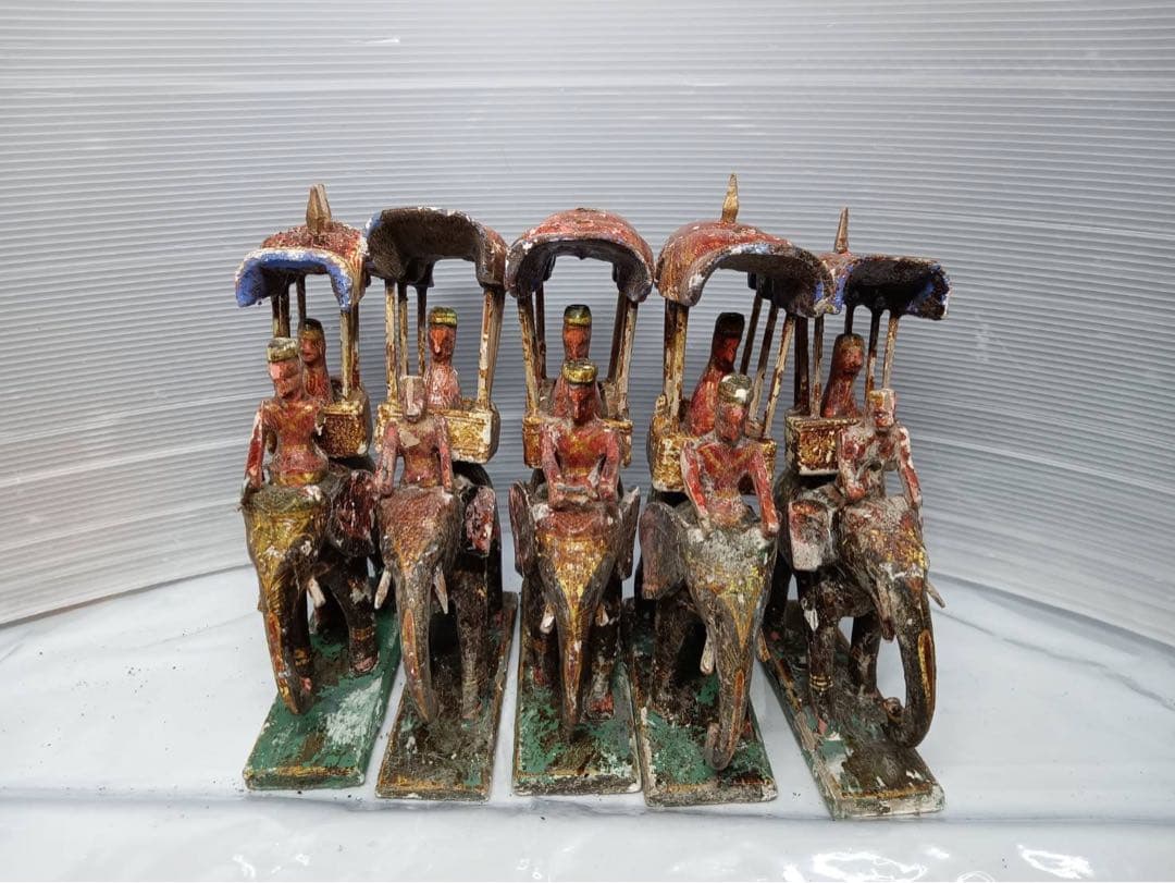 木製 郷土玩具 像と人形のセット インテリア 雑貨 アンティーク 骨董