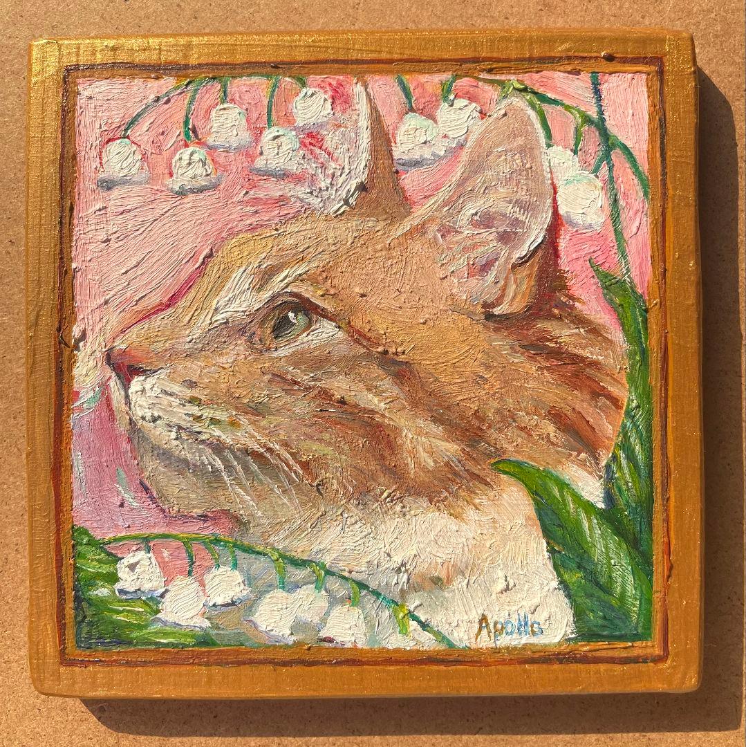 ririページ　猫の油彩画2点セット ririページ 猫の油彩画2点セット ririページ 猫の油彩画2点セット riri