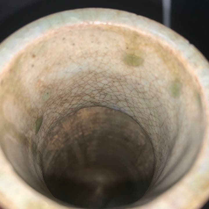 唐津焼 花入 花瓶 オブジェ 朝鮮唐津 唐津 流釉 時代 癒しグッズ