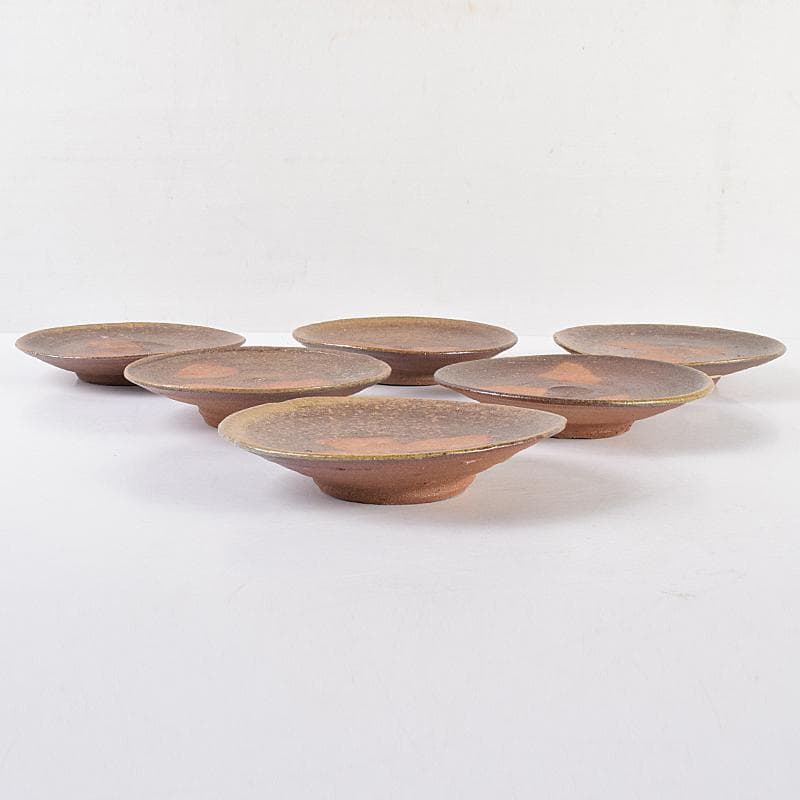 和食器 備前焼 五子窯 前嶋五一郎作 小皿 六客 共布共箱