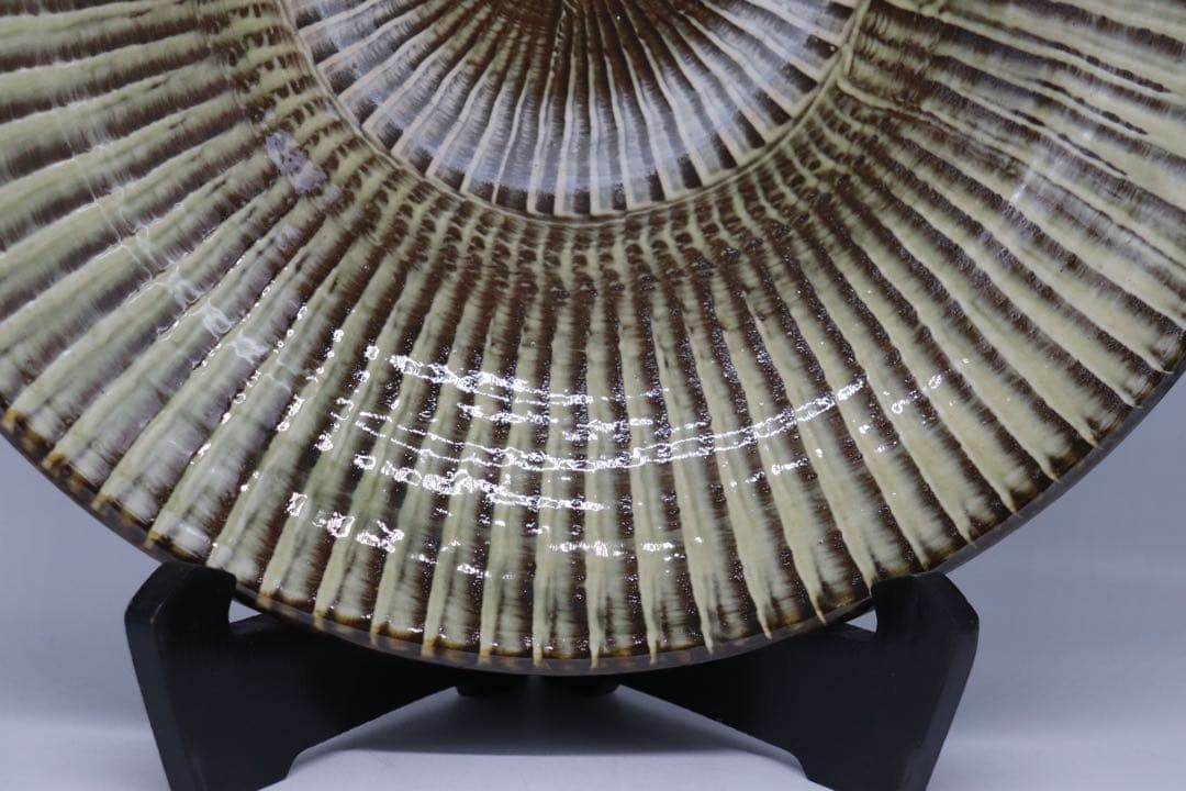 小鹿田焼　大皿　置物　共箱　送料込み1101